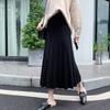 Knitted Skirt for Women In Spring and Autumn Mid Length High Waisted A-line Skirt Pleated Skirt