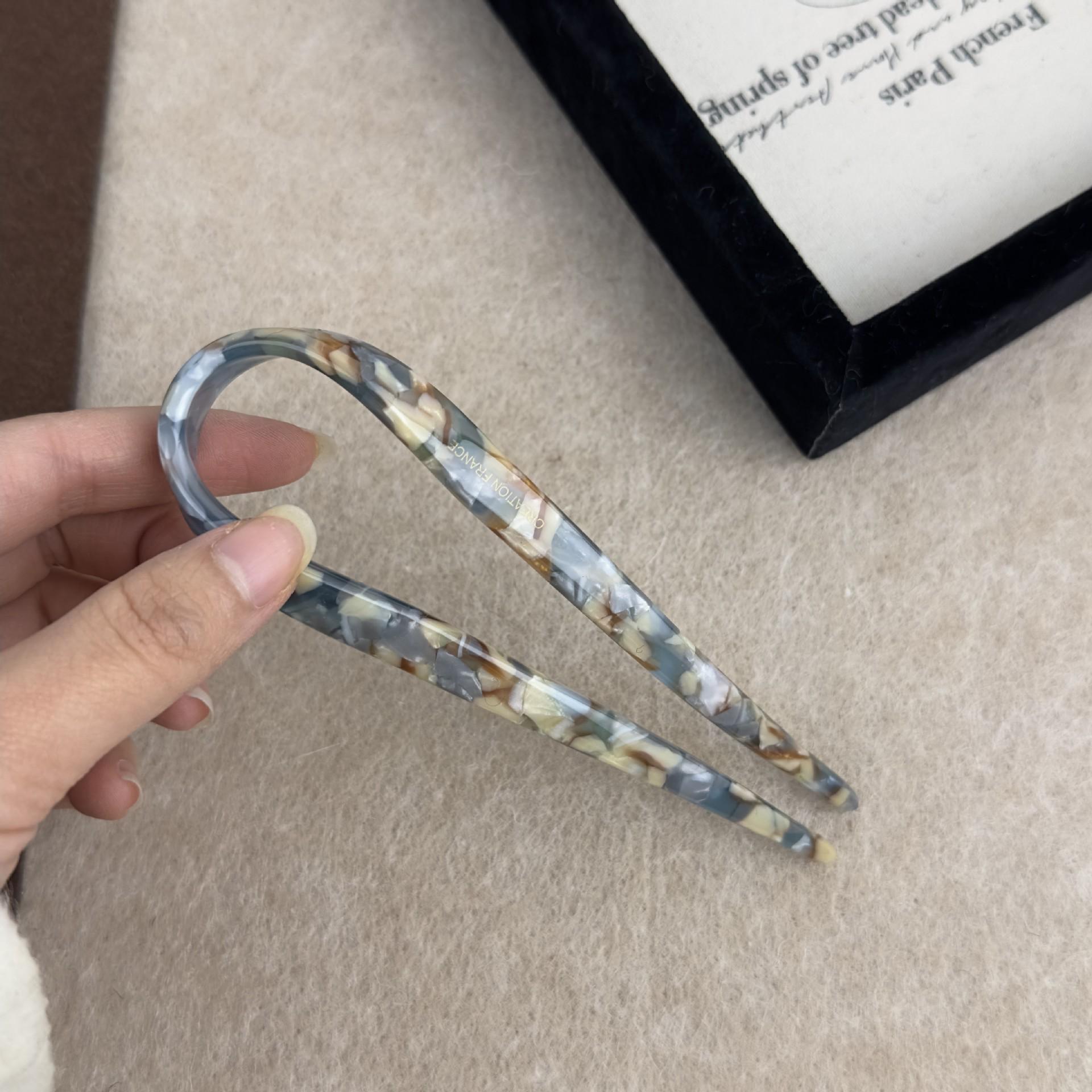 Ацетатная U-образная шпилька для волос: Высококлассная универсальная прическа пучок, новый китайский стиль 2023