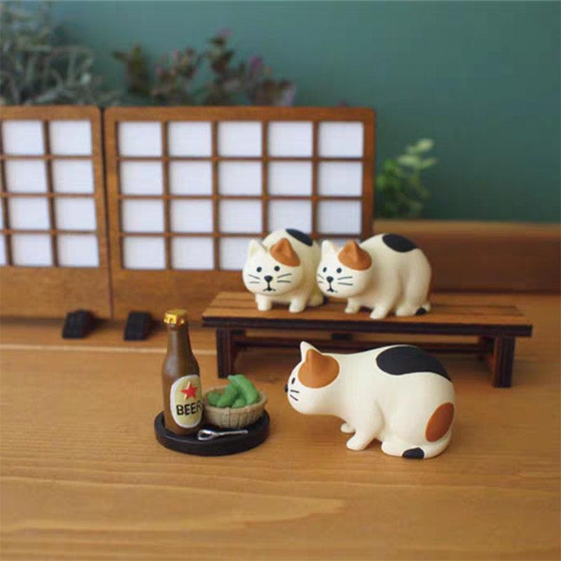 Japanese Three-Color Cat Resin Ornament - Creative Gift