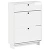 Shoe Cabinet EDE 78 X 24 X 103 Cm Engineered Wood High Gloss White