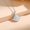Fan-Shaped Small Skirt Necklace S925 Sterling Silver Clavicle Chain Light Luxury Temperament High-Grade Pendant