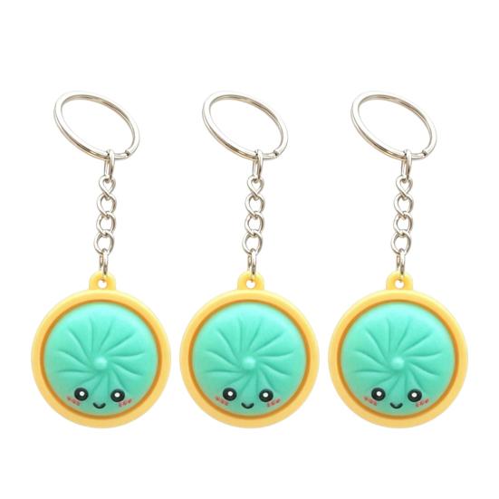 3Pcs Mini Dumpling Keychain Pendant Soft Food Charm Cartoon Snack Accessories for Bags Car