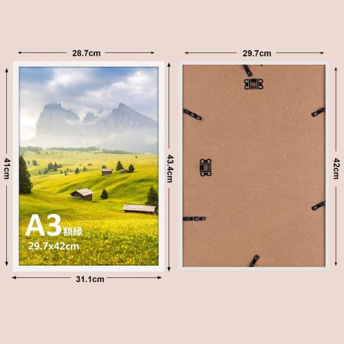 GIFT GARDEN Photo Frames, A3 Size, Lightweight, Wall-Mounted, White, Set of 3