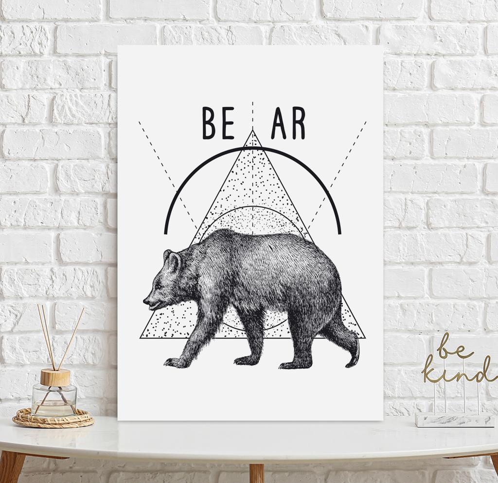 Poster Bear Geometry Dotwork