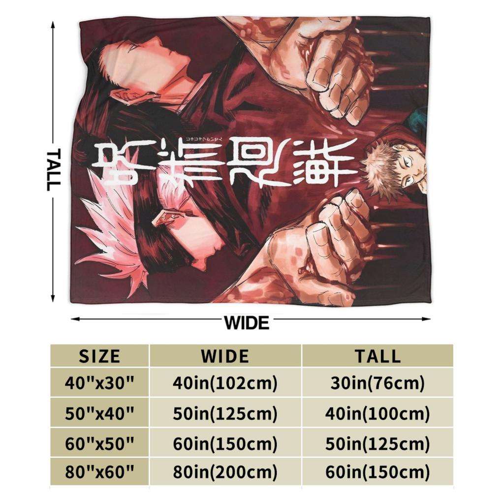 Jujutsu Kaisen Blanket Flannel Decoration Anime Manga Portable Super Warm Throw Blankets for Bed Couch Bedspread