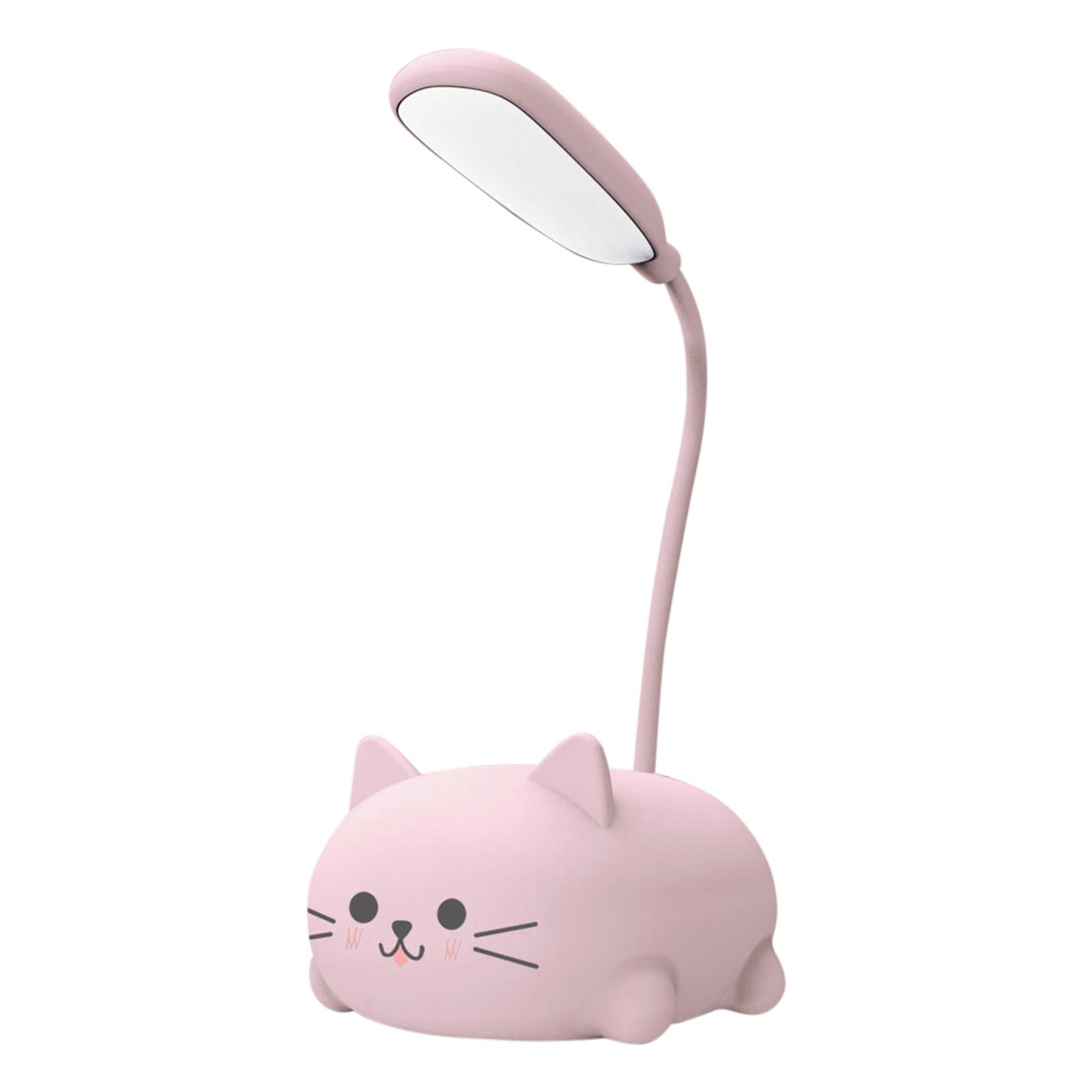 

USB Eye Protection Desk Lamps Cute Cat Night Light 400mAh Reading Lamp (Pink) DE