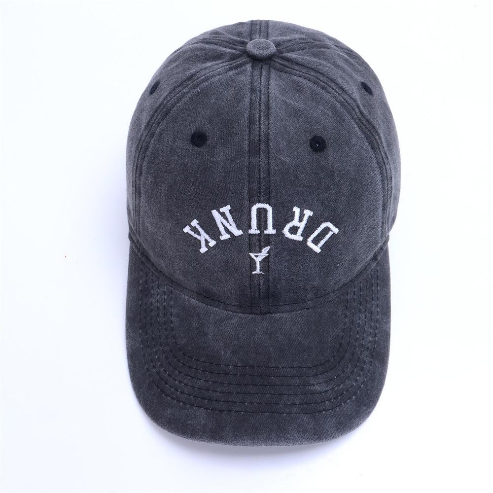 Men's Washed Baseball Cap, American Retro Style With Letter Embroidery, Soft-Top Caps, Dad Hat