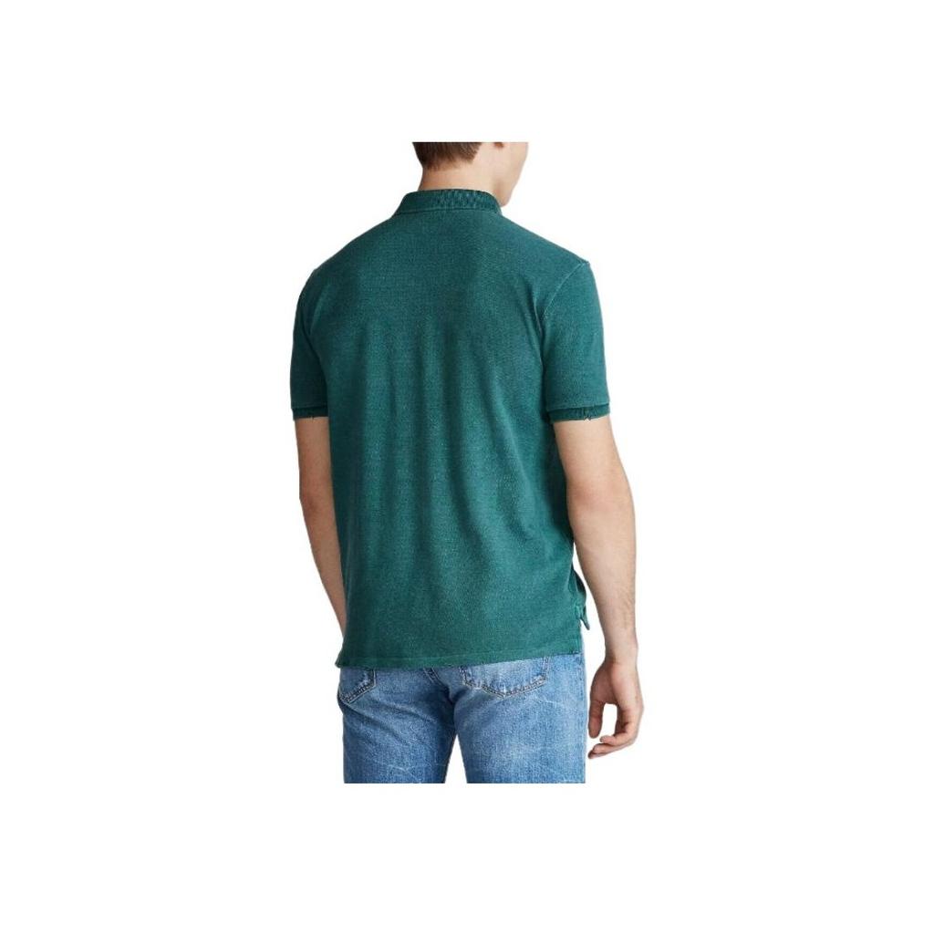 Polo Ralph Lauren Solid Color Pony Embroidered Casual Short Sleeve Polo Shirt Men tops Green 710670136-045