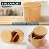 Rustic Kitchen Spice Organizer Wood Salt Container with Swivel Magnetic Lid, Built-in Spoon Seasoning Jar Jar, Moisture Proof for Countertop Solid Box