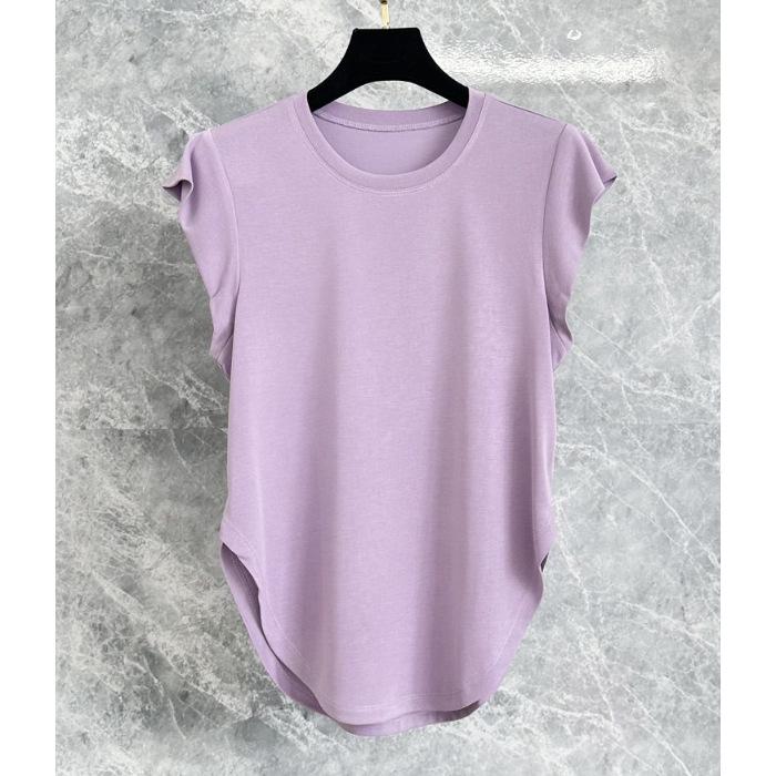 Женская легкая утягивающая футболка для йоги - Быстросохнущая, дышащая молочная шелковистая ткань M