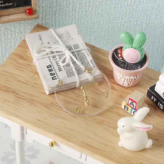 1:12 Dollhouse Wall Clock Realistic Miniature Wall Clock Model Furniture Toy for Pretend Play Accessories