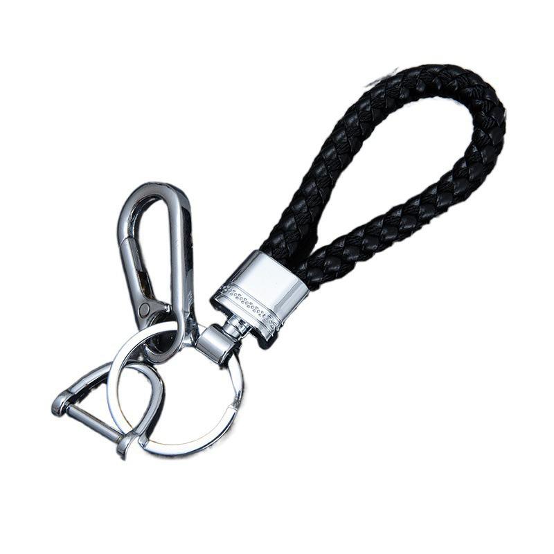 Men's High-End Woven Rope Keychain: Anti-Lost Key Ring for Cars & Motorcycles