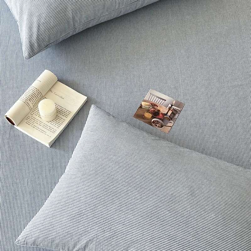 Solstice 100% Cotton Pillowcase Set - 2pcs Stripe 48x74cm, Skin-Friendly Funda Almohada Cushion Cover