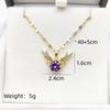 1 Pcs Fashionable Women's Necklace Copper Pendant Glass Antlers with Steel Collarbone Chain Girl's Beautiful Gift