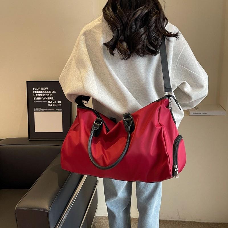 Ielgy Korean Version Fashion Travel Bag Solid Color Luggage Storage Messenger Bag Large Capacity Business Travel Travel Handbag