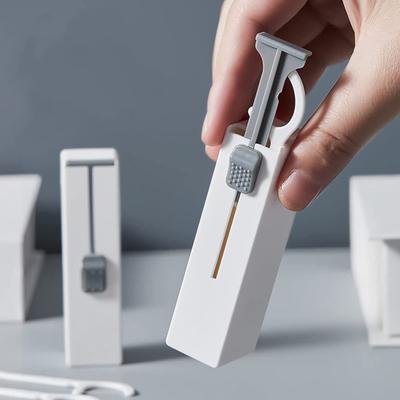 Dental Floss Picks Dispenser Automatic Sliding Button Flosser Storage Box Container Case Portable Travel Pocket Size Floss Pick Holder
