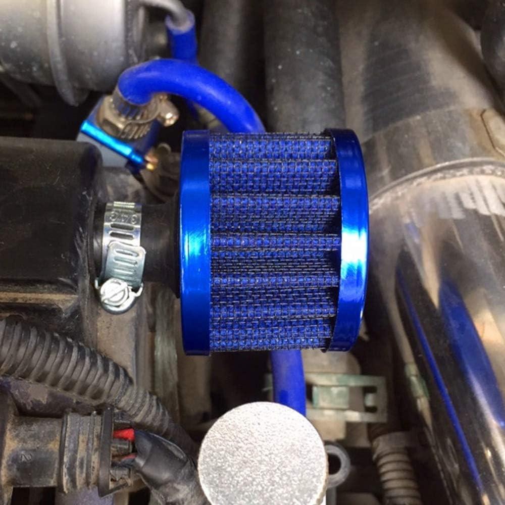 2 X 12mm Mini Universal Automotive Engine Tapered Cold Air Intake Filter – High-Flow Turbo Vent, Increases Horsepower – 3 Colors (Black/Blue/Red)