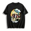 Vintage Surf Skull Print T-shirt American Street Trendy Casual Tee Pure Cotton T-shirt