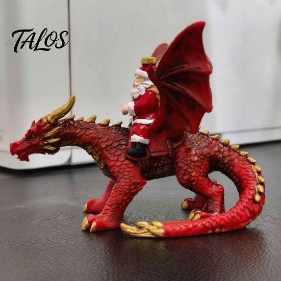 Utsökt Juldekoration för Fönster Santa's Dragon Riders Prydnadssamling, Tomten Rider Nyhet Julgransdekorationer Julprydnad, Festlig