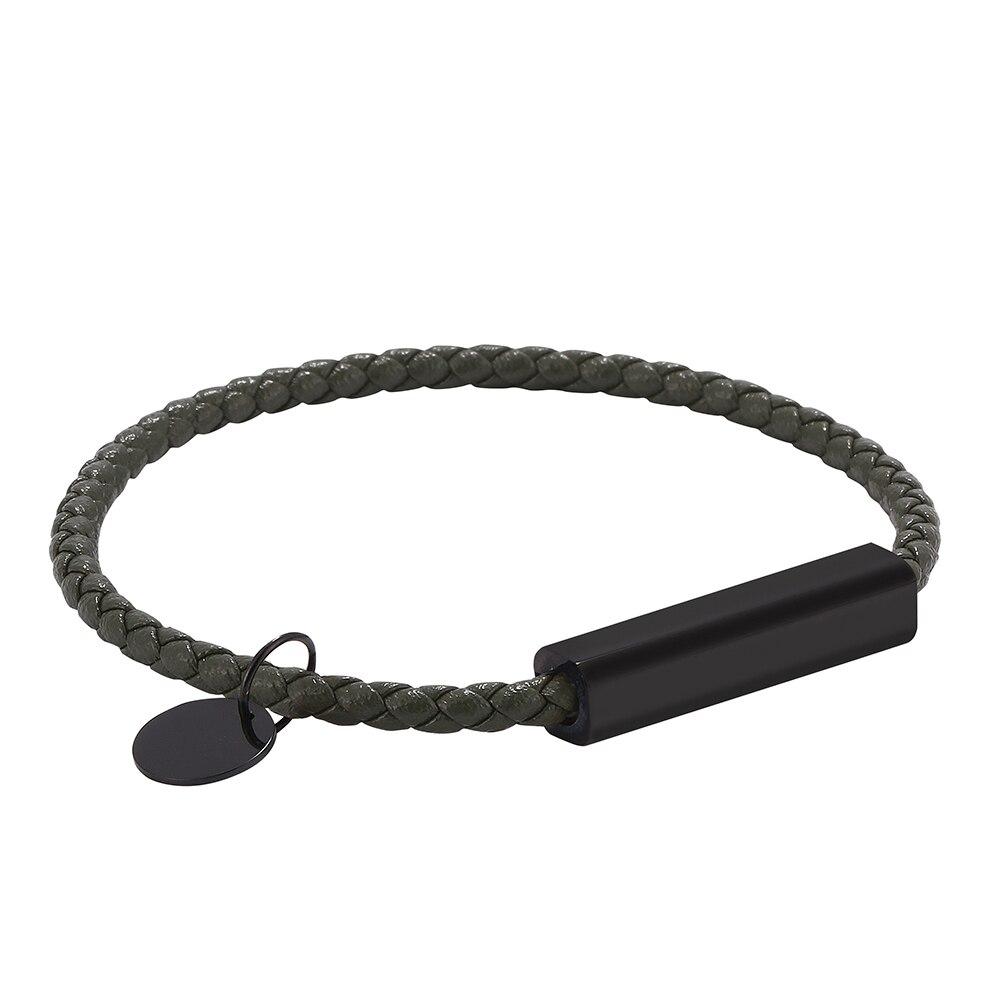 

Зеленый ретро кожаный браслет мужские браслеты мода пряжка шарм любители ювелирные изделия браслет 205mm зелёный