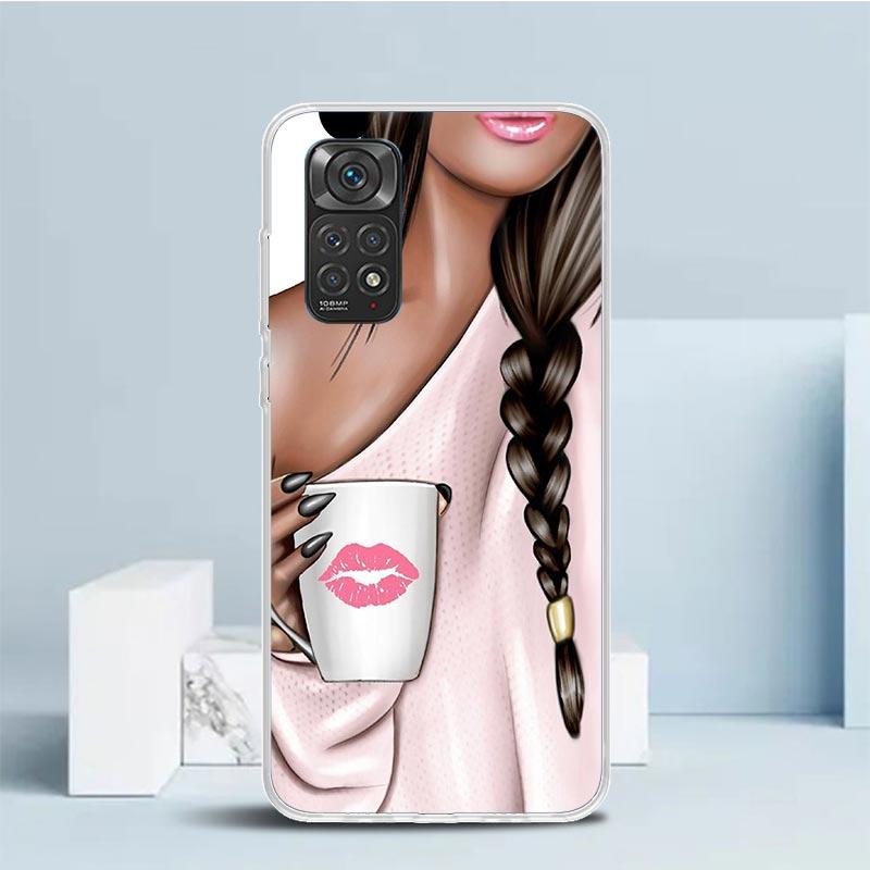 Girl Boss Female Coffee Phone Case For Xiaomi Redmi Note 15 14 14S 13 12S 12 Pro Plus 11S 11 11T 11E 10S 10 + Soft TPU Back Cove