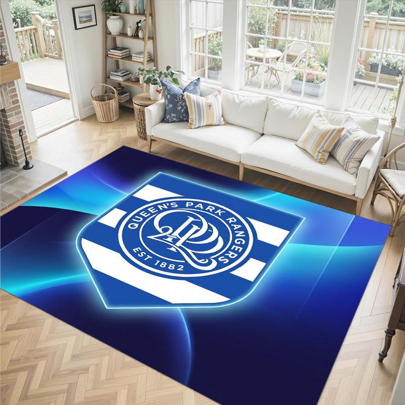 Queens Park Rangers Football Design Crystal Velvet Carpet Cozy Non?Slip Printed Rug For Bedroom Living Room Entrance