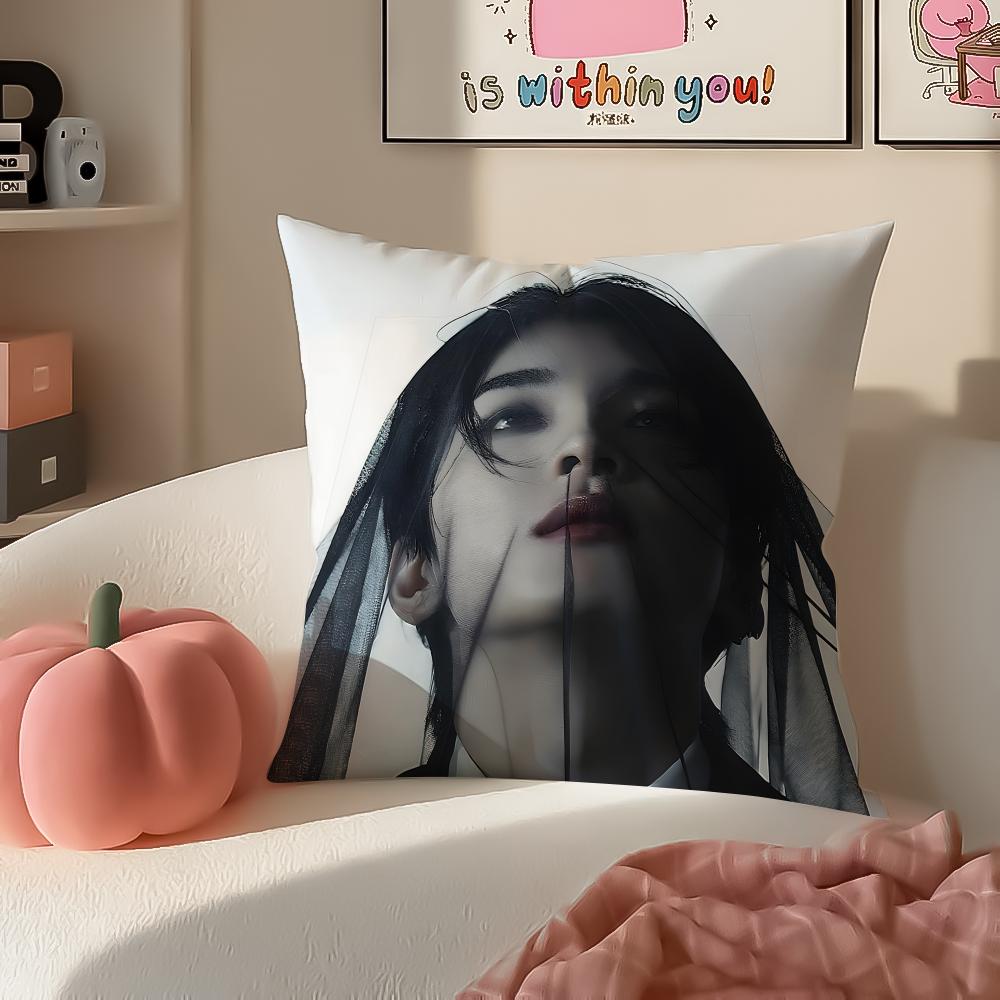 Kpop WWonwooS Cushion Cover Pillowcase Short Plush Invisible zipper Room Sofa Cushion Cover