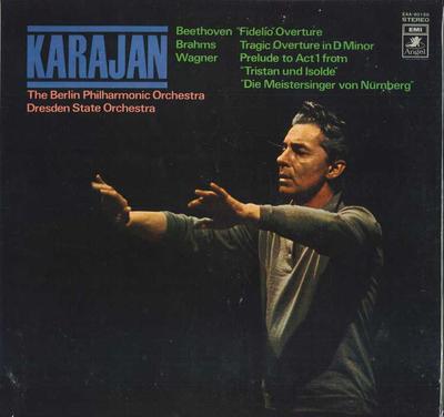 LP-skiva HERBERT VON KARAJAN, BERLINS FILHARMONIKER - Beethoven: Fidelio Uvertyr / Brahms EAA80156PROMO ANGEL Japan Obi Klassisk Begagnad