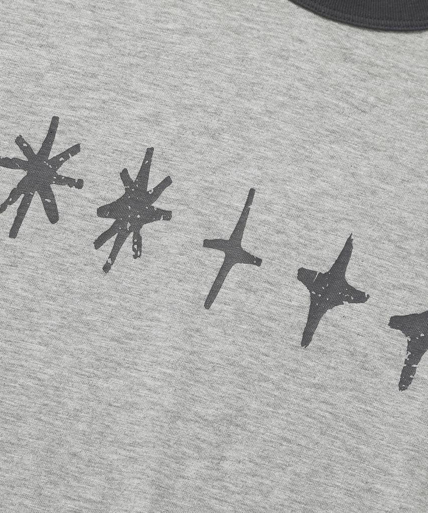 KIIMUIR [Crop] Flashmove Ringer Crop Short Sleeve T-Shirt_Melange Gray