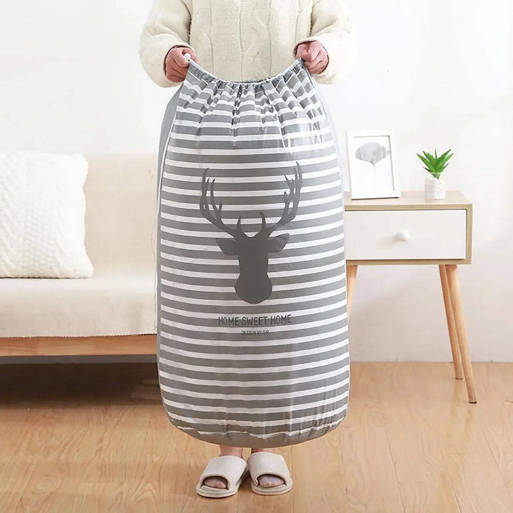 1PC Cartoon Bear Collapsible Storage Bag Beam Port Organizer Clothes Blanket Baby Toy Basket Container Quilt Travel Bags