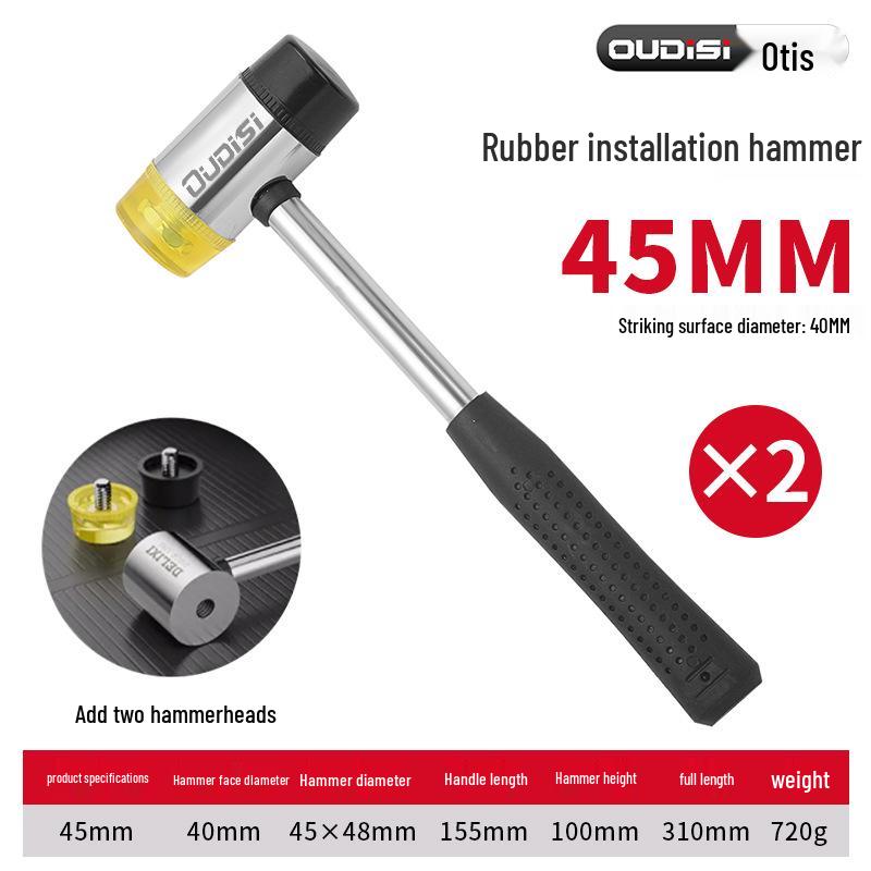 Rubber Hammer for Tile Installation: Multi-Functional Mallet with Large and Small Sizes for Tapping and Dyeing Tasks.