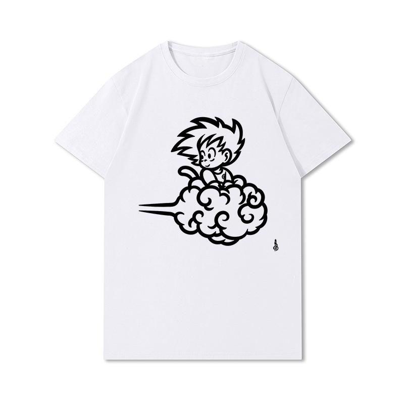 

Summer Men s Clothes Printed Soft Unisex Cotton Tees Anime Dragon Ball Summer Blouse T-Shirts Men s Fashion Tops S белый