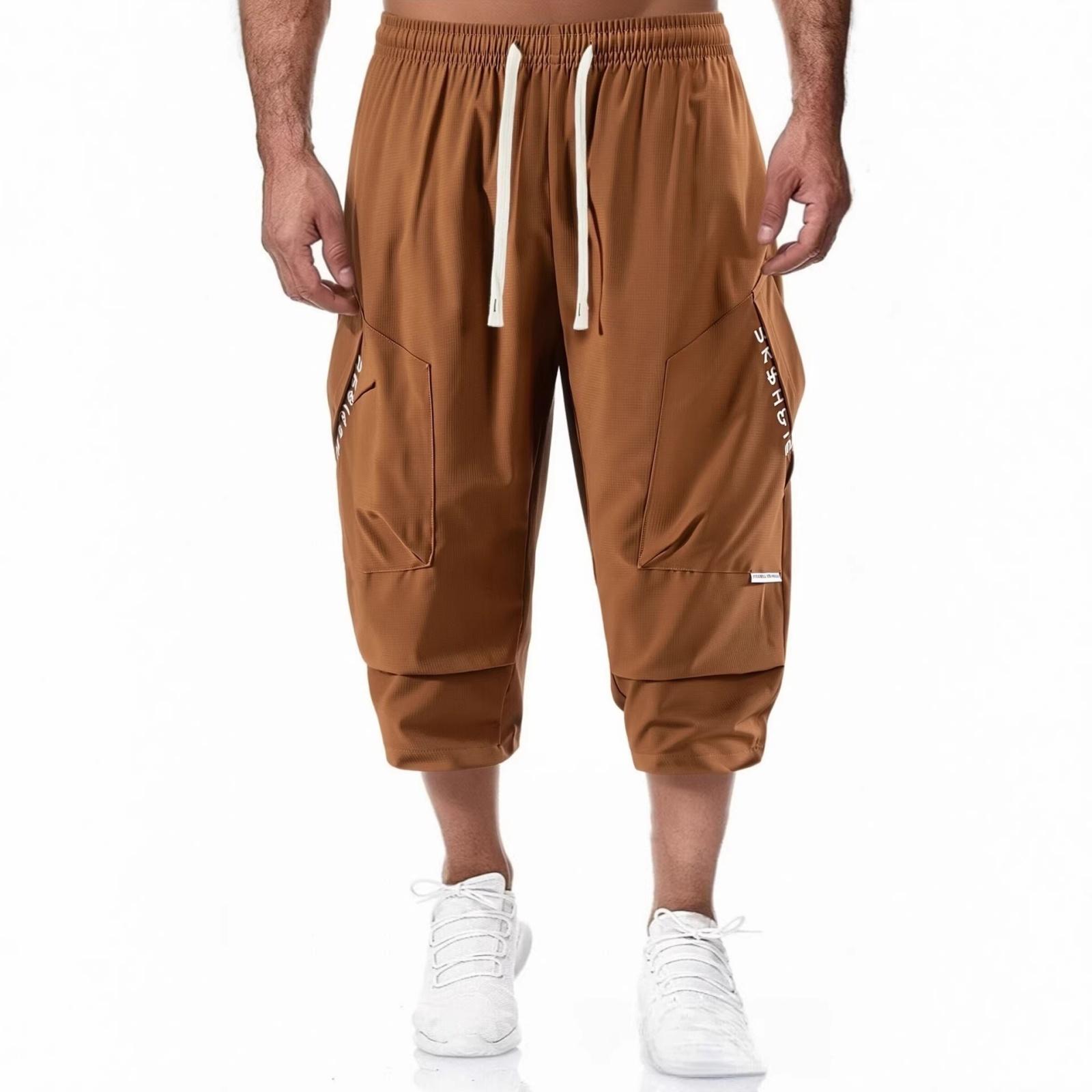 

Men s Cropped Pants Casual Outdoor Shorts XL кавовий