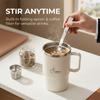 Thermal Coffee Tumbler Travel Mug With Handle 304 Stainless Steel Insulated Leakproof Water Bottle Dual Drink Cup With Spoon