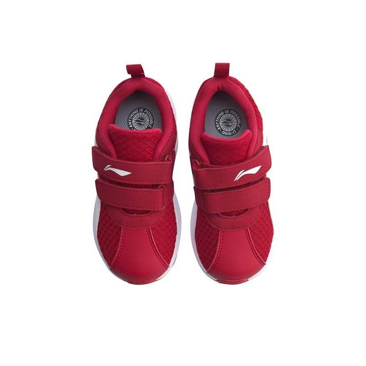 Li Ning Kids Sports Lifestyle Series Velcro Non-Slip Wear-Resistant Breathable Low-Top Running Shoes Kids Running Shoes White Red YKAP148-15
