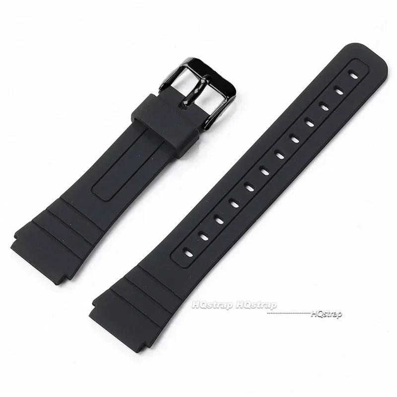 

18-мм силиконовый ремешок для Casio W800H W800H A158/168 AE1200/1300 SGW400 F91W F84 F105/108 Мягкий черный ремешок для часов Браслет 18mm