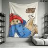 Paddington Bear Wall Tapestry Aesthetic Wall Hanging Printed Fabric Blanket Decorative Tapestries for Bedroom Living Room Home Decor