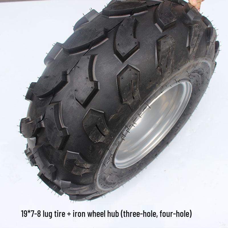 ATV Beach Buggy Front Wheel Assembly: 19x7-8 Inch Tire & Lug Tread Hub 64-1