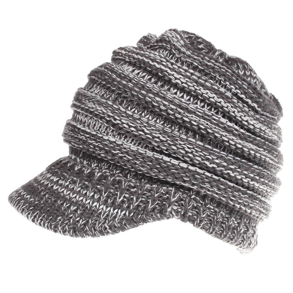 Ins neue gestrickte Baseballkappe für Damen ohne Logo offene Zopfmütze Hüte für Damen und Herren Skisportmütze