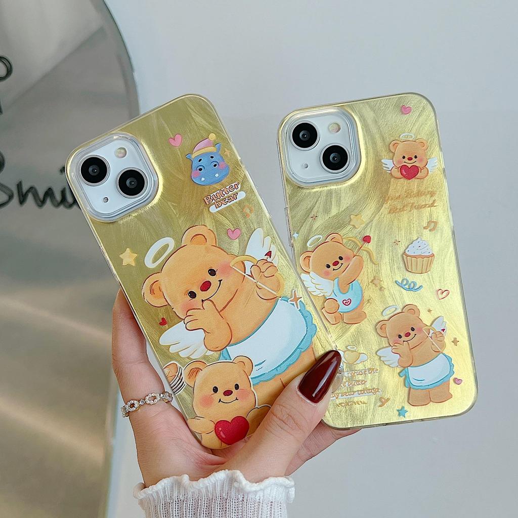 Laserové pouzdro Cupid Bear ze silikonu pro Xiaomi Redmi Note 12 11 Samsung A54 A24 A14 Oppo A78 A58 A38 Tecno Spark 10 30C Funda Malovaný kryt Měkký TPU nárazník