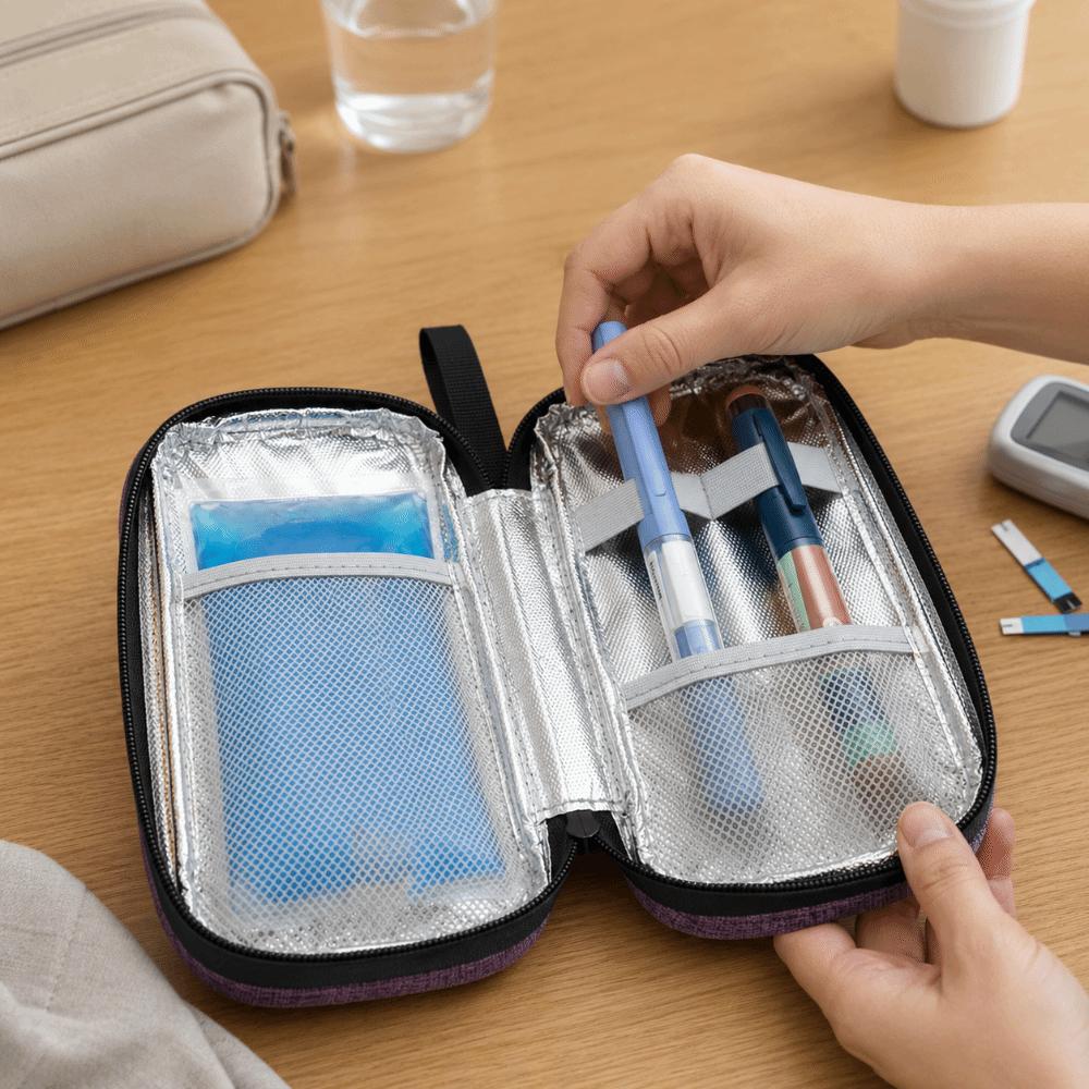 Shockproof Insulin Cooling Bag Waterproof Drug Freezer Bag Insulin Pens Storage Box Travel Use