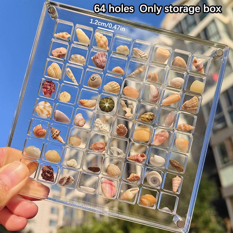 

Акриловая магнитная коробка для демонстрации ракушек, коробка для хранения ювелирных изделий со стразами, прозрачный органайзер для витрины с магнитной застежкой