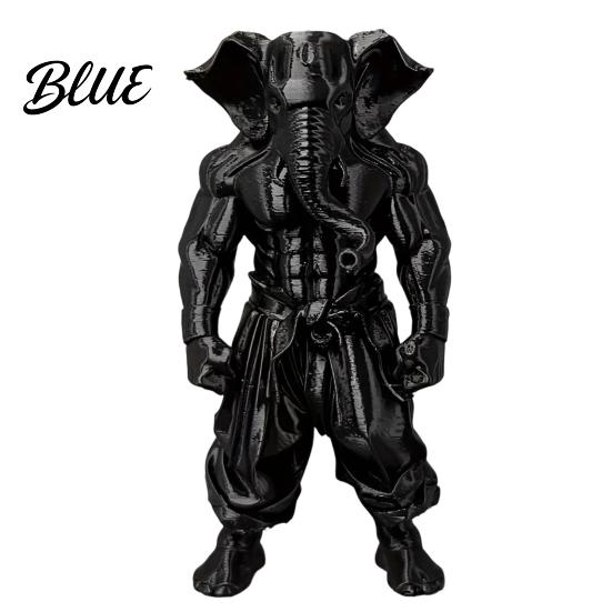 3D Printed Ornament Animal Detailed Figurine Fighting Mythical Elephant Fighter Style Ornament Trunk Folds Figure Statue Desk Decor for