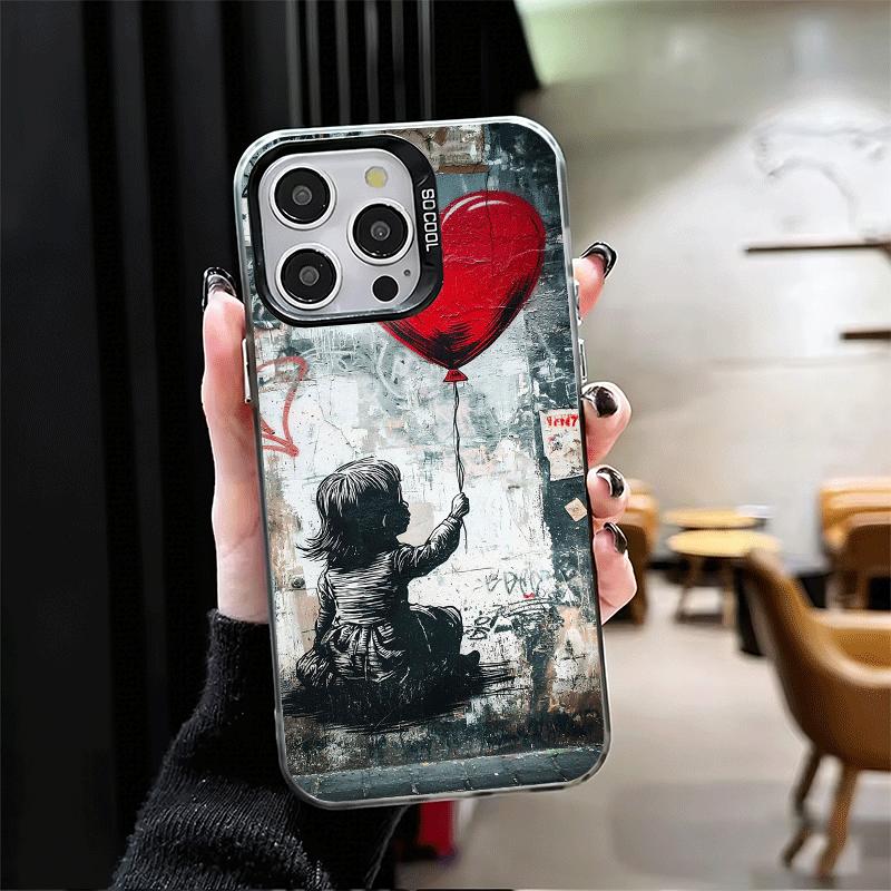 B-Banksy Kunst Graffiti Künstler Weiche Handyhülle für iPhone 15 16 17 Pro Max 17Air 16E 14 Plus 13 12 Mini Stoßfeste Hülle Rückseite