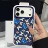 Colored Butterfly Printed Phone Case For iPhone 17e 17 Pro 16 15 14 13 Pro Max 16e 11 Shockproof Soft TPU Leather Texture Cover
