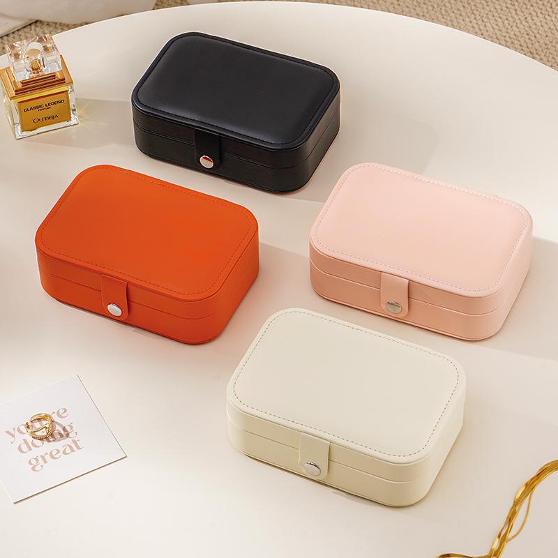 1 stücke Leder Tragbare Schmuck Box Reise Schmuck Halter Organizer Lagerung Display Ohrringe Ring Halskette Ständer Für Schmuck