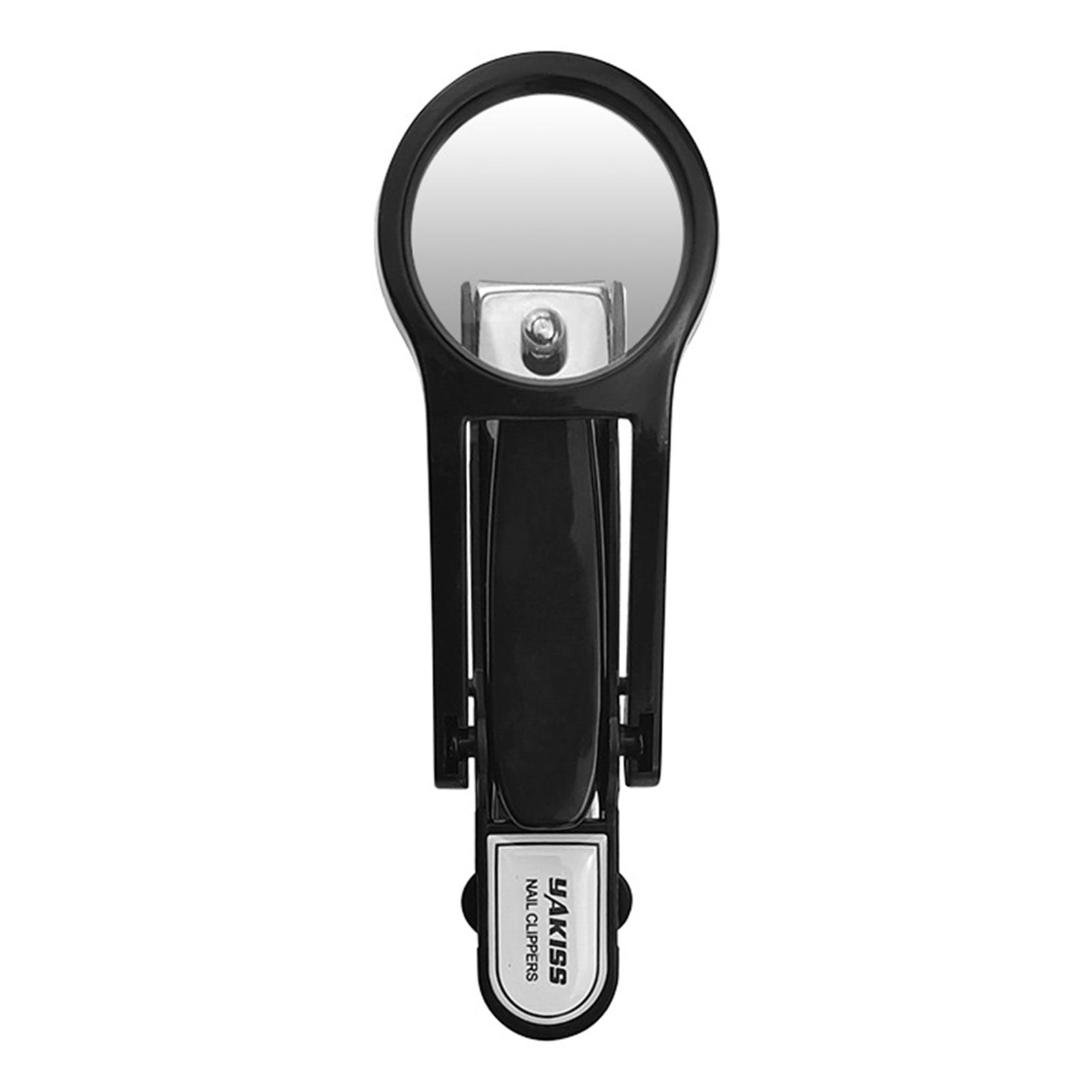 

Кусачки для ногтей с увеличительным стеклом из нержавеющей стали для пожилых людей, точные режущие инструменты для обрезки ногтей с защитой от брызг для дома чёрный