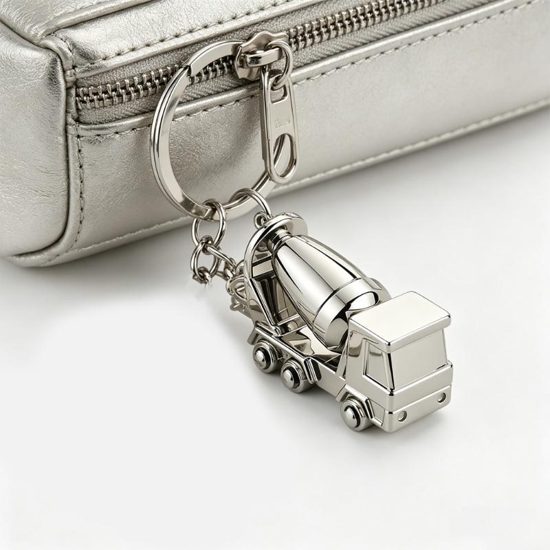 Compact 9.7cm Engineering Vehicle Keyring High Grade Alloy Craftsmanship For Practical And Decorative Use