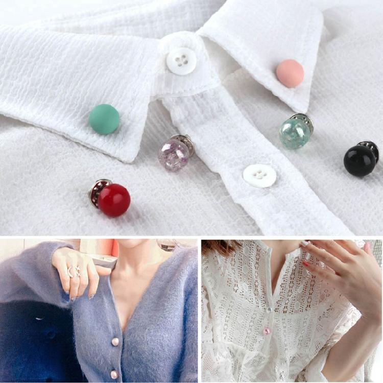 10pcs/set Shirt Brooch Button-free Button Pins Women Fashionable Imitation Pearls Blouses Buckle Clothing Accessories