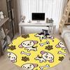 1PC Puppy Bone Office Round Area Rug, Mat Suitable For Office, Under Office Chairs Bedroom Living Room Home Decor, Room Deco